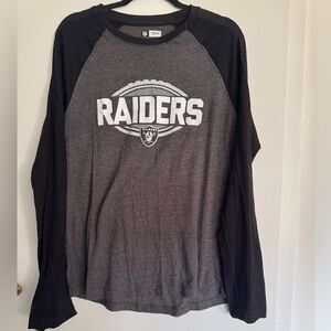 NFL LAS VEGAS RAIDERS Women’s Raglan Long Sleeve Football Shirt Medium Gray